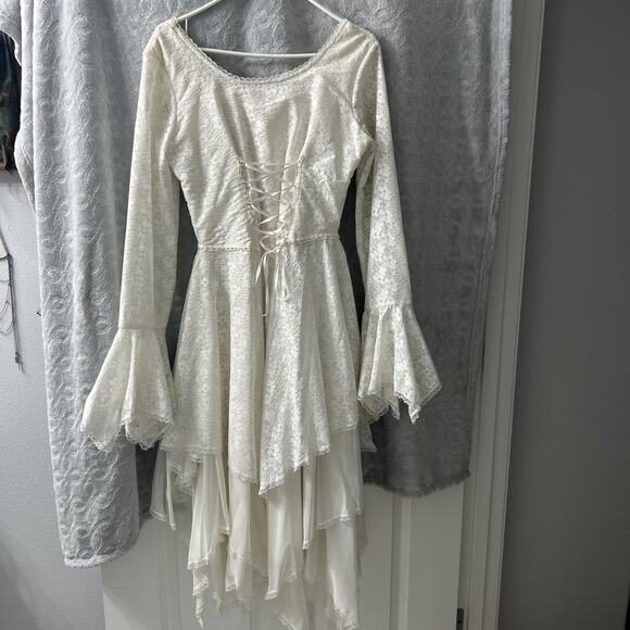 Subterranea Beautiful Early 2000 Ivory Lace Boho/ Renaissance/ Medieval Dress - Picture 4 of 4